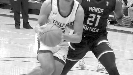 Anthony Cottrill during one of his dominant games in the paint blows past a defender. Cotrill was named Offensive MVP of the All CenTex East team. Photo by Larry Pelchat