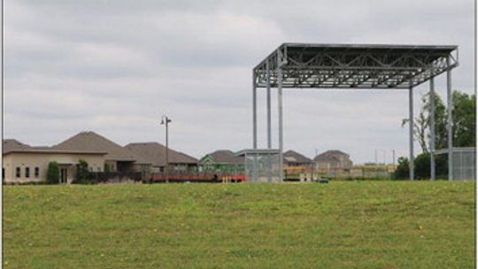 The Brushy Creek Amphitheater features an open-air stage just yards from neighboring homes. A noise abatement study recommended moving or enclosing the stage. Photo by Edie Zuvanich.