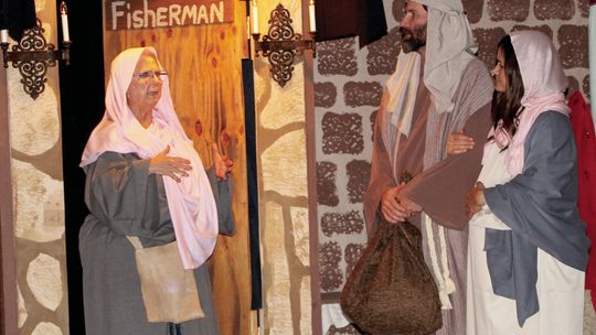 As they seek lodging for the night, Mary and Joseph are told there is no room. Photos by Nicole Lessin