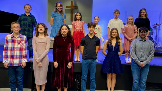 Students performed in the annual Christmas piano recital. Students who participated include (front row, from left) Levi Luedtke, Lera Rost, Demi Dahlberg, Fen Reeves, Grace Philhower, Zane Talavera, (back row, from left) Hudson Luedtke, Juliette Havens, Allison Mahmood, Elsa Anderson, Solo...