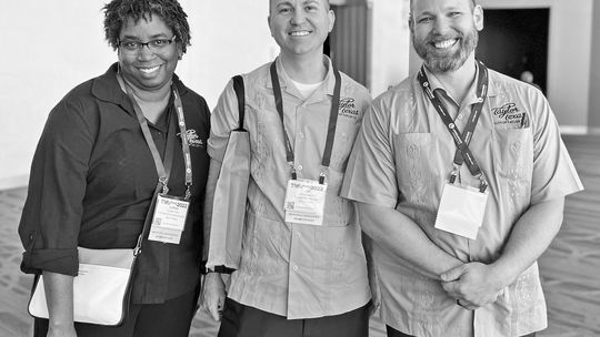 (Left) Taylor’s Human Resources Director LaShon Gros, Deputy City Manager Jeff Jenkins and City Manager Brian LaBorde take a moment to pose Oct. 5 at the Texas Municipal League Annual Conference and Exhibition in San Antonio. Facebook/cityoftaylortexas