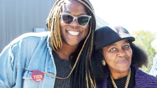 (From left) Nakevia Miller poses with Jennifer Harris during Dickey Day at the Dickey Museum &amp; Multipurpose Center last fall.