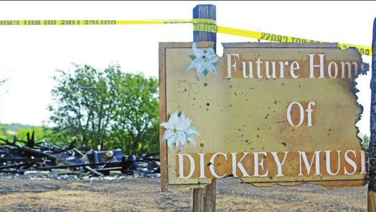 The future home of the Dickey Museum burned to the ground Sunday morning. The fire is still under investigation. Photo by Jason Hennington