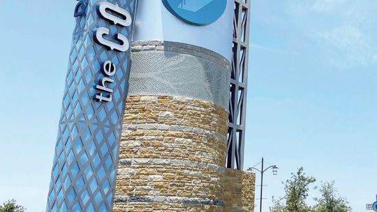 A monument sign marks the 35-acre development which is designed to be a walkable mixed-use destination. Photo source City of Hutto