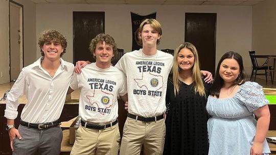 Pictured are (from left) Casen Sledge, Connor Watson, Jett Vanbroklin, Mackenzie Watson and Mikayla Martin. The group represented the local American Legion at an event.   Courtesy photo