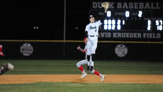 Joseph Adame and the Ducks lept over Salado, into first place, in Tuesday night’s key district road match against the Eagles.  Photo by Larry Pelchat 