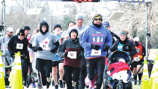 Runners take off into the chilly Saturday morning wind at the 2022 Taylor Garden Club Run for the Roses 5K/10K. Photo by Matt Hooks