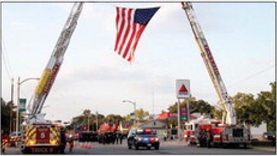 First responders from across Williamson County participated in the march. Taylor has hosted a Patriot Day ceremony every year since the first anniversary of the 2001 attacks. Photo by Hunter Dworaczyk