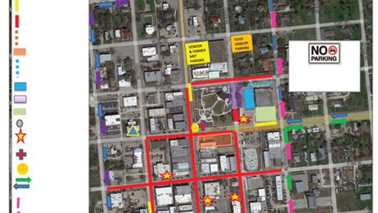 Certain roads will be closed for the Main Street Car Show in downtown Taylor. Here is a look at the expected layout of the streets Oct. 29. Courtesy photo