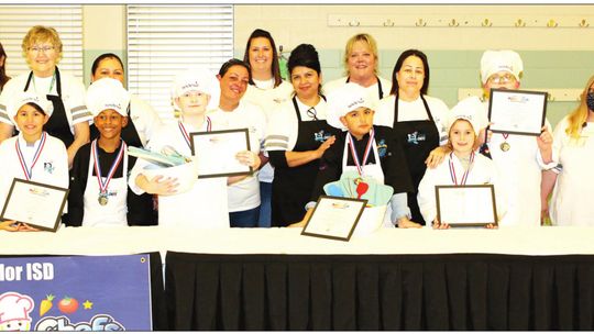 Seven finalists from Main Street Intermediate School were selected to participate in the Future Chefs annual event sponsored by Sodexo/Taylor ISD Child Nutrition. Finalists and their mentors are shown above. Photos by Tim Crow