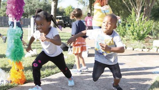 Young racers take off from the starting line during the Good Life Kid’s K race in 2021. Photo by Jason Hennington