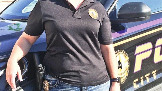 Haley Galindo began her new position as a full-time police officer in Granger Jan. 11 Photo by Paul Schlesinger