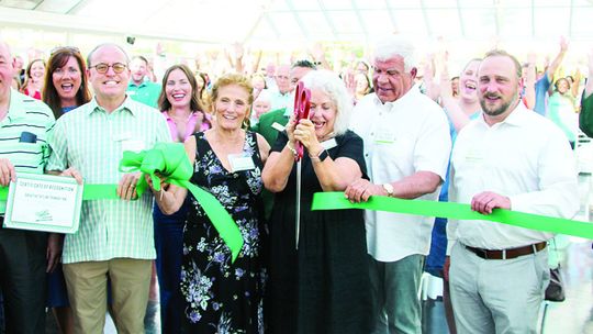 Greater Taylor Foundation Board of Directors cut ceremonious ribbon to signify the beginning of the foundation. From left to right: Ed Komandosky, Keith Hagler, Rosemary Hauser, Diana Phillips, Sam Dowdy and Ryan Stiba. Photo by Hunter Dworaczyk