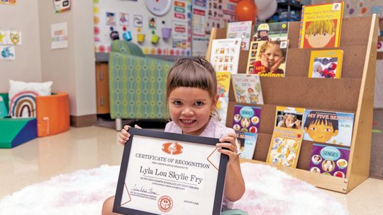 Lyla Lou Skylie Fry is the 10,000th student to enroll in the district this year. She attends Cottonwood Creek Elementary. Photo courtesy of Hutto Independent School District