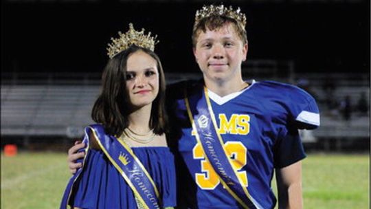 Victoria Sheffy and Cody Higgs are named Homcoming queen and king at St. Mary’s Catholic High School. This was the first Homecoming for the school since 1965. Photos by Larry Pelchet