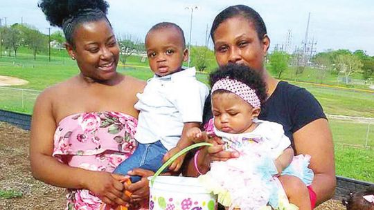 In 2018, Lakeydra Mack and her son King (left) and Felisha Thompson and her daughter JaLeah prepared for the 0 to 3 year old Easter Egg Hunt in Robinson Park. Years later they will be apart of the older hunts. File photo