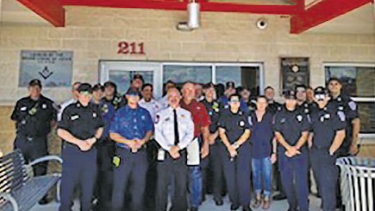 HUTTO FIRE RECEIVES PLAQUE