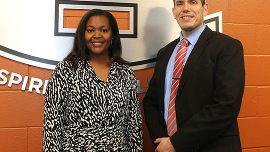 Ray Elementary principal Alexis Campbell and Hutto Middle School principal Charles Rodriguez. Both schools participate in the No Place For Hate program the district is hoping to expand to all campuses. Photos by Edie Zuvanich