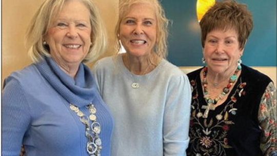 Hostesses for the Junior Women’s Study Club meeting are (from left) Moppy Miller, Janie Kollman, and Mary Jane Hammack. Courtesy photo