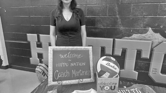 Hutto Lady Hippos’ new volleyball head coach Jessica Martinez stopped for a picture during her introduction ceremony. Courtesy Photo