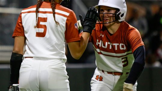 Hailee Sanchez celebrates after her home run in Tuesday night’s game against Cedar Park. 