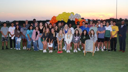 The class of 2023 participated in a Senior Sunrise Service on Wednesday, Aug. 17, to mark their last first day of school. Sponsored by parents and the community, local pastor Brady Collier shared a few words of encouragement and breakfast was served afterwards. Photo by Tim Crow