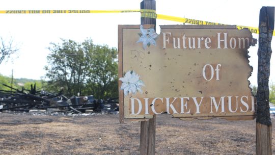 The future home of the Dickey Museum burned to the ground Sunday morning. The fire is still under investigation. Photo by Jason Hennington 