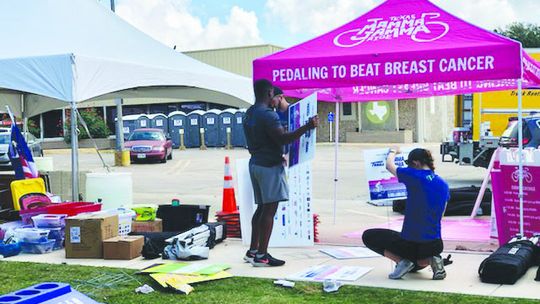 Volunteers set up in Heritage Square for the 2022 Texas Mamma Jamma Ride this past Saturday to raise funds in support of Lone Star Circle of Care’s Big Pink Bus, which brings affordable mobile mammogram services to low-income and under served women in the region. Since the ride was launche...