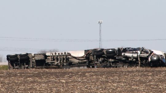 An overturned tanker has caused a hazmat situation on Chandler Road. 