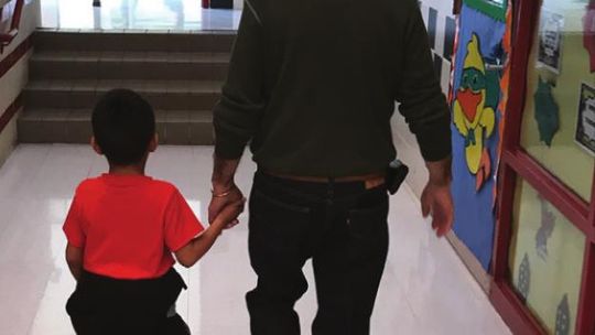 Freddie Terrazas takes a Naomi Pasemann Elementary student to lunch. Courtesy photo