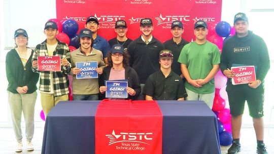 On April 20, was National Signing Day, and 11 students from Taylor High School signed to complete a technical program at Texas State Technical College. Students who signed are Mariano Zelasko-Jimenez, Miguel Ruiz, Anthony Bussey, Juan Medina Delgado, Johnathan Robles, Tristin Stewart-Desro...