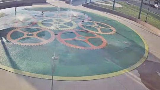 City officials are having to replace the splash pad at Heritage Square just four years after it was constructed due to leaks and shifting soil. Courtesy photo City of Taylor/HDR Inc