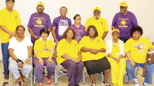 Members of the O.L. Price High School class of 1965 gathered together for their 58th class reunion Saturday, Aug. 19 at the Dickey Givens Community Center in Fannie Robinson Park. In attendance were (front row, from left) Emma Jacobs, Janie Alexander, Annie Penson, Ethel Cook, Delores Elli...
