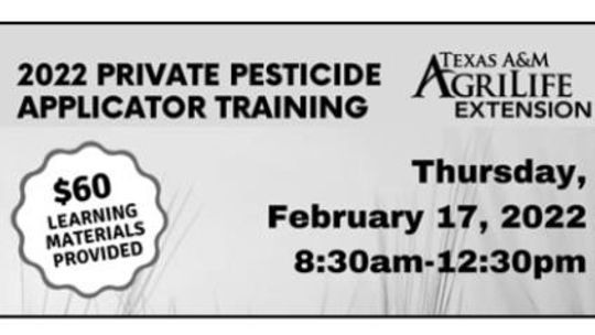 Pesticide training next week