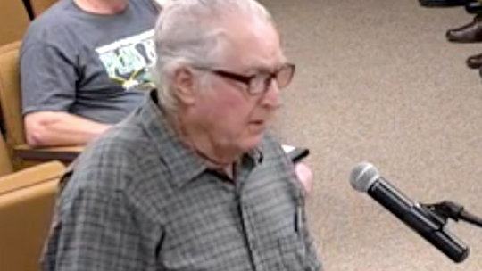 Bill Albert addresses the Taylor City Council during a May 12 meeting at the city hall in Taylor. Captured via screenshot / City of Taylor