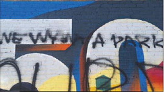 Potter’s Alley mural defaced, under investigation City birthday artwork hit by vandalism