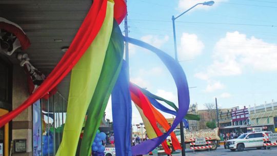 Rainbow banners fly in front of road closures during the Taylor PRIDE festival in Taylor June 26, 2021. Photo by Fernando Castro