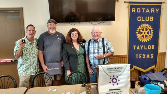 The Rotary Club of Taylor’s Brian Gray, Tia Rae Stone and Dennis Richter upgraded their Paul Harris Fellows ranking. The Paul Harris Fellow recognition acknowledges individuals who contribute, or who have contributions made in their name, of $1,000 to The Rotary Foundation. Gregg Redden re...