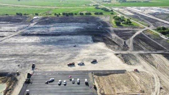 Construction continues at Samsung Austin Semiconductor’s planned Taylor facility as seen in this May photo. Courtesy photo / Samsung