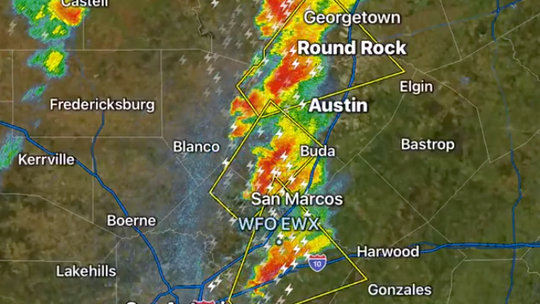 Here was radar as of shortly after 5 p.m. Twitter / NWS Austin/San Antonio