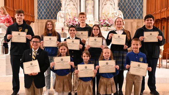 St. Mary’s Catholic School has announced the students who made the honor roll for the second quarter of the school year. Quarter two Award of Excellence, students with the highest grade point average in their grade for the quarter, are: