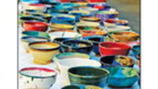 Beautiful handmade bowls on display Oct. 8 for participants to choose from in Potter’s Alley.