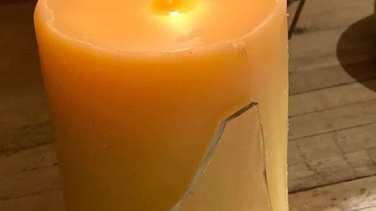 This broken candle still shines brightly. Courtesy photo