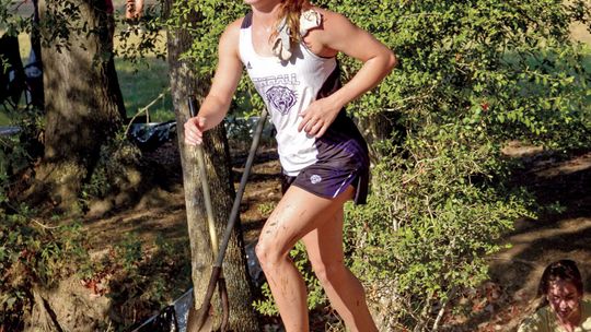 Thrall High School varsity cross country senior Avery Koonce runs during the first leg of the six-mile race on Aug. 19 at the Mud, Sweat and Cheers relay held in Caldwell. Photo courtesy of Casey Georg