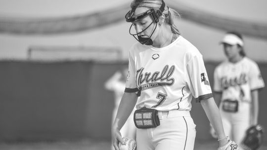 Cheyenne Rowland stepping into the batter’s box looking to extend her team’s lead.