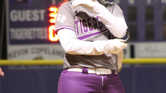 Ashlyn Jarosek had the big bat against the Lady Lions driving in three runs in the Tigerettes district debut win. 