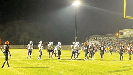 The Thrall High School varsity football team lines up to kick an extra point on Aug. 25 during the Tigers’ 42-14 blowout victory at Somerville High School. Photo courtesy of Thrall ISD