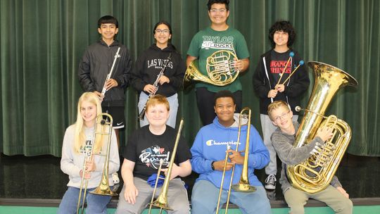 Eight Taylor Middle School band students have earned a spot in the ATSSB Region Band. Advancing to the Region Symphonic Band are Kaitlin Crane (Trombone), Ethan Green (Trombone) and Levi Luedtke (Tuba). Advancing to the Region Concert Band are Keira Rodriguez (Percussion), Victor Rios Alma...