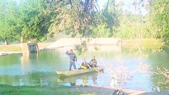 Rescue team uses a flat-bottomed boat to approach entangled egrets. Photo courtesy of Taylor Police Department