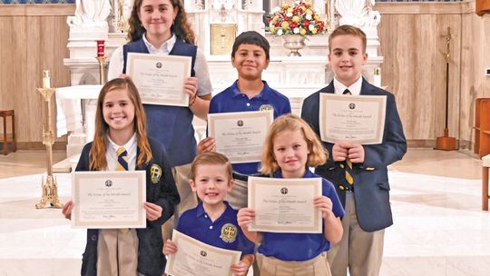 St. Mary’s Catholic School recently announced the October Virtue of the Month winners for the virtue of honesty. At St. Mary’s, students are encouraged to live with virtue in all that they do. Recipients from kindergarten through eighth grade are James Friesenhahn, Grayson Blakemore (not p...